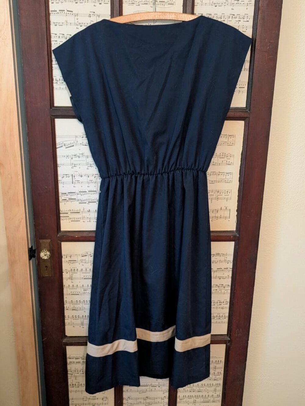 Vintage, Handmade, Navy blue Sailor dress - Picture 2 of 4